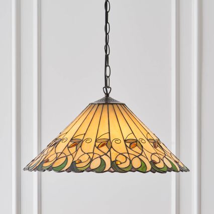 Endon 64194 - Lustre com corrente Tiffany JAMELIA 3xE27/60W/230V diâmetro 50 cm