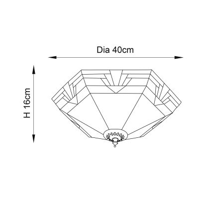 Endon 64284 - Candeeiro de tecto Tiffany NEVADA 2xE27/60W/230V, diâmetro 40 cm