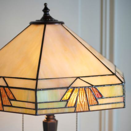 Endon 64286 - Candeeiro de mesa Tiffany NEVADA 2xE27/60W/230V Ø 40 cm