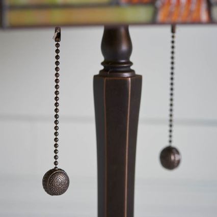 Endon 64286 - Candeeiro de mesa Tiffany NEVADA 2xE27/60W/230V Ø 40 cm