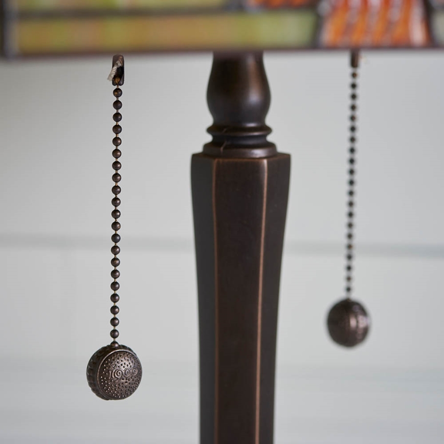 Endon 64286 - Candeeiro de mesa Tiffany NEVADA 2xE27/60W/230V Ø 40 cm