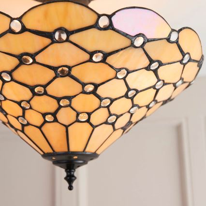 Endon 64300 - Lustre de tecto de superfície Tiffany PEARL 3xE27/60W/230V Ø 37 cm