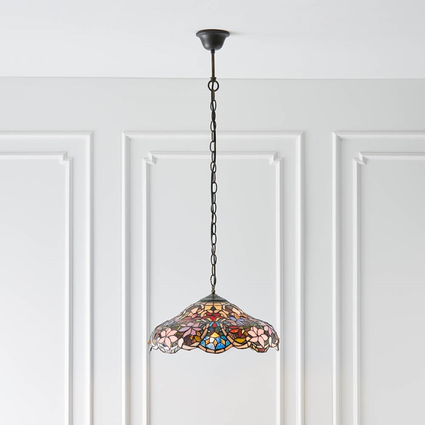 Endon 64325 - Lustre com corrente Tiffany SULLIVAN 1xE27/60W/230V Ø 40 cm