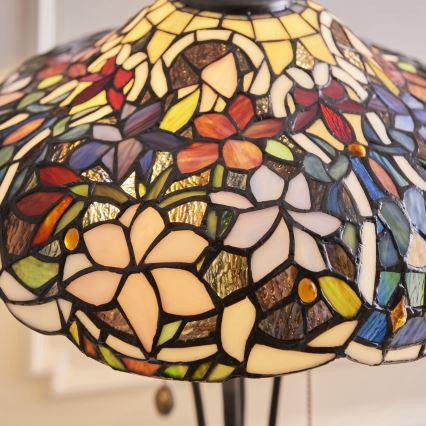 Endon 64326 - Candeeiro de mesa Tiffany SULLIVAN 2xE27/60W/230V Ø 40 cm