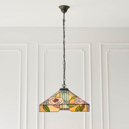 Endon 64384 - Lustre suspenso por corrente Tiffany WILLOW 3xE27/60W/230V