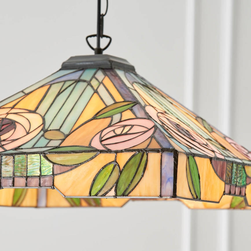 Endon 64384 - Lustre suspenso por corrente Tiffany WILLOW 3xE27/60W/230V