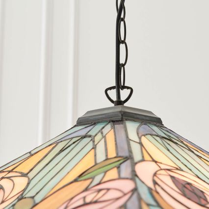 Endon 64384 - Lustre suspenso por corrente Tiffany WILLOW 3xE27/60W/230V