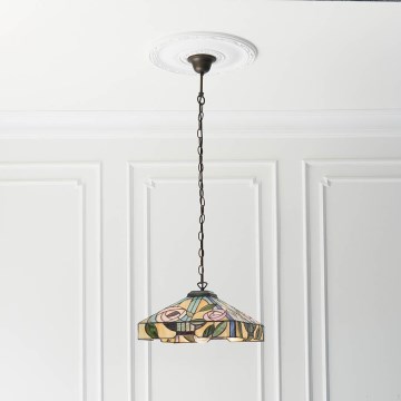 Endon 64385 - Lustre com corrente Tiffany WILLOW 1xE27/60W/230V Ø 35 cm