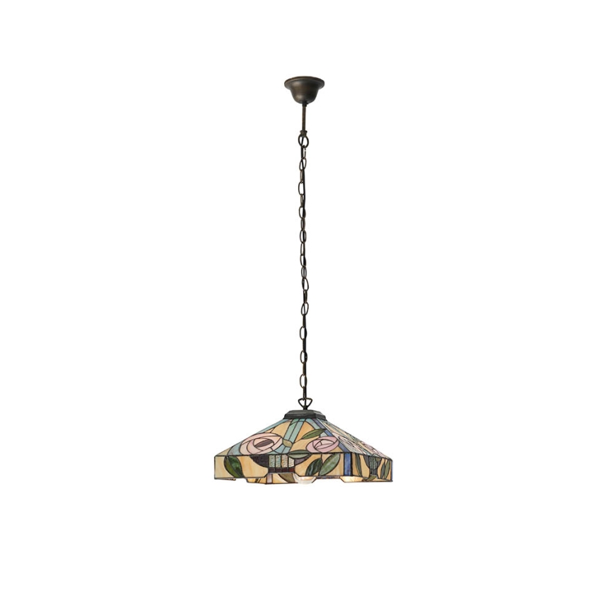 Endon 64385 - Lustre com corrente Tiffany WILLOW 1xE27/60W/230V Ø 35 cm
