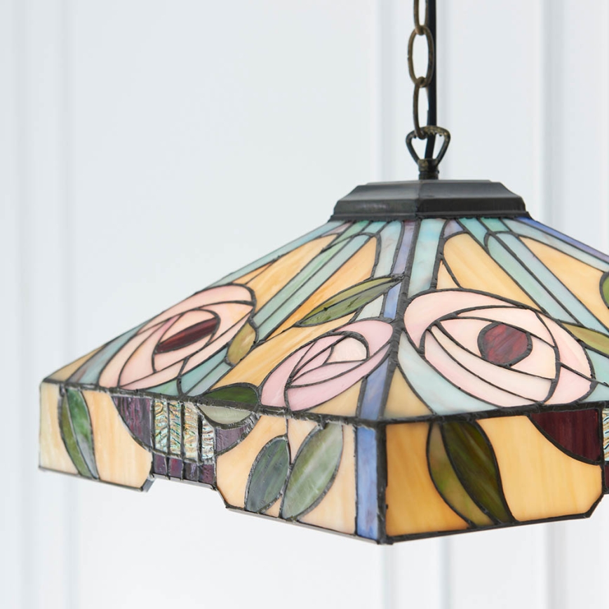 Endon 64385 - Lustre com corrente Tiffany WILLOW 1xE27/60W/230V Ø 35 cm