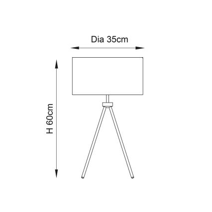 Endon 66986 - Candeeiro de mesa TRI 1xE27/40W/230V latão/bege