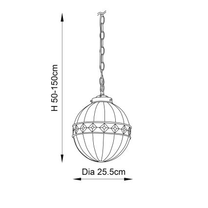 Endon 67044 - Candeeiro suspenso FARGO 1xE14/40W/230V diâmetro 25,5 cm