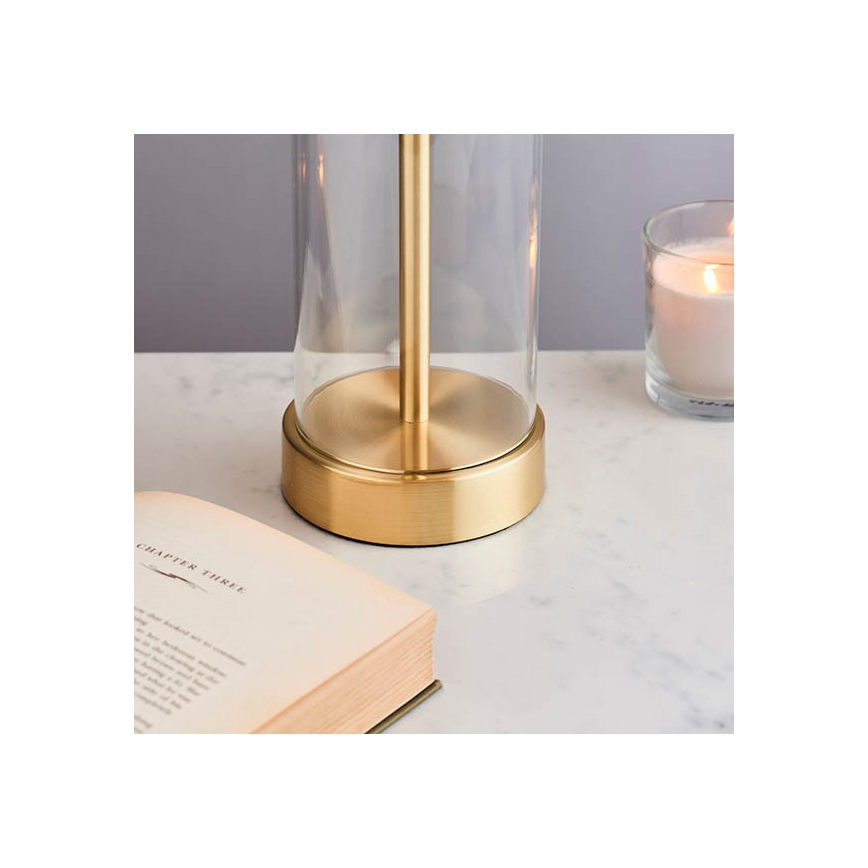 Endon 68802 - Lâmpada de mesa regulável por toque LESSINA 1xE27/10W/230V dourada/branca