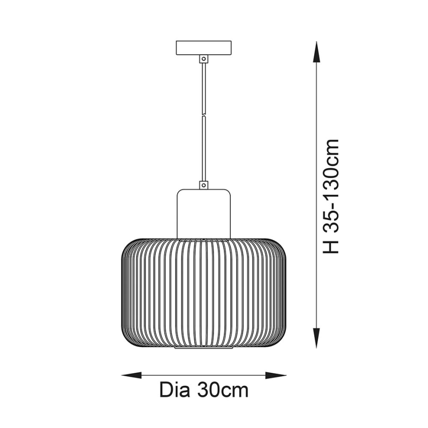 Endon 68986 - Pendente em cabo NICOLA 1xE27/40W/230V cobre