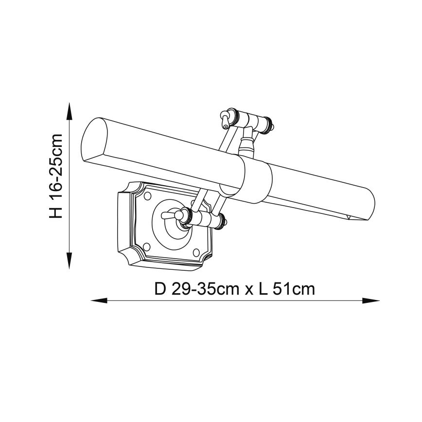 Endon 69833 - Candeeiro para quadros WINCHESTER 2xE14/6W/230V 51 cm latão