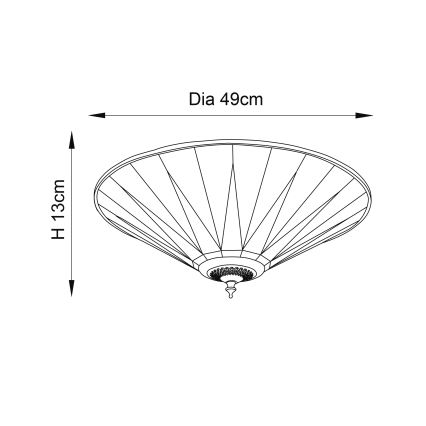 Endon 70240 - Candeeiro de teto Tiffany DARK STAR 2xE27/40W/230V, diâmetro 49 cm