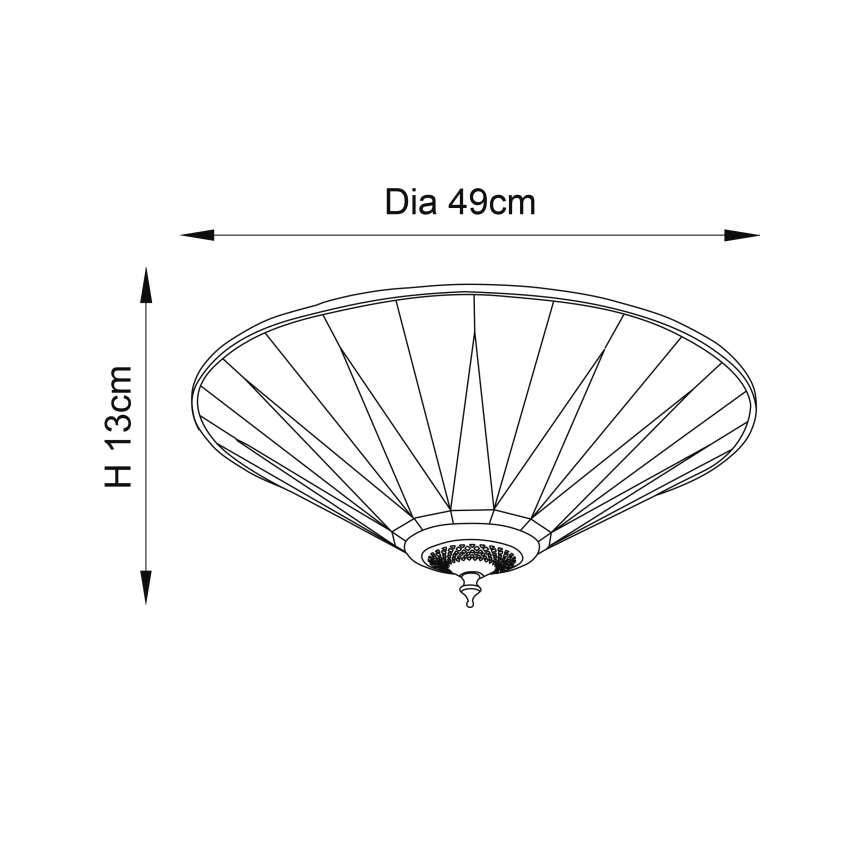 Endon 70240 - Candeeiro de teto Tiffany DARK STAR 2xE27/40W/230V, diâmetro 49 cm