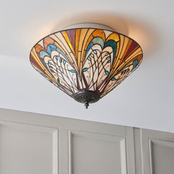 Endon 70241 - Candeeiro de tecto Tiffany HECTOR 2xE27/60W/230V Ø 40 cm