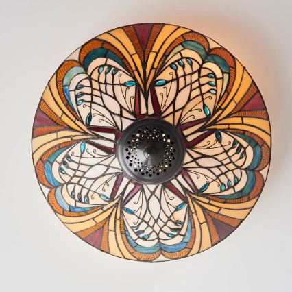 Endon 70241 - Candeeiro de tecto Tiffany HECTOR 2xE27/60W/230V Ø 40 cm