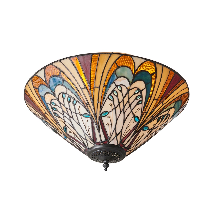 Endon 70241 - Candeeiro de tecto Tiffany HECTOR 2xE27/60W/230V Ø 40 cm