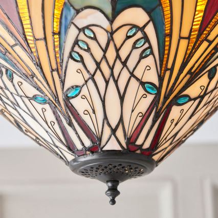Endon 70241 - Candeeiro de tecto Tiffany HECTOR 2xE27/60W/230V Ø 40 cm