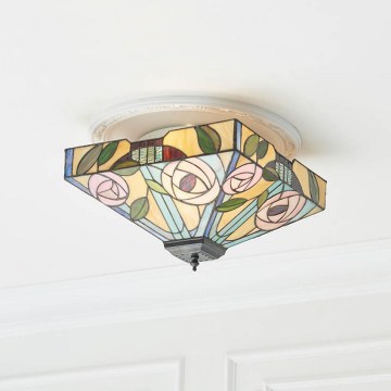 Endon 70699 - Candeeiro de teto Tiffany WILLOW 2xE27/60W/230V 35x35 cm