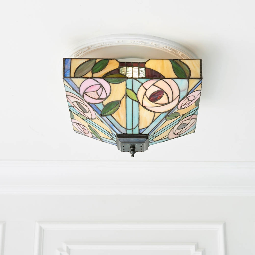 Endon 70699 - Candeeiro de teto Tiffany WILLOW 2xE27/60W/230V 35x35 cm