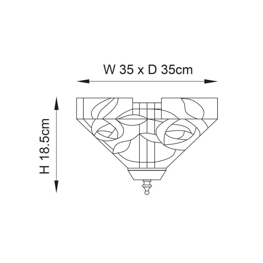 Endon 70699 - Candeeiro de teto Tiffany WILLOW 2xE27/60W/230V 35x35 cm