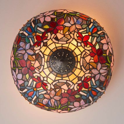 Endon 70709 - Candeeiro de tecto Tiffany SULLIVAN 2xE27/60W/230V Ø 40 cm