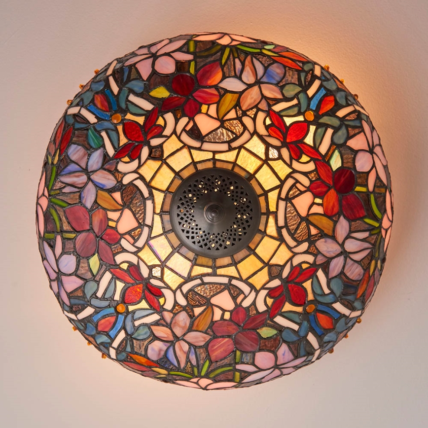 Endon 70709 - Candeeiro de tecto Tiffany SULLIVAN 2xE27/60W/230V Ø 40 cm