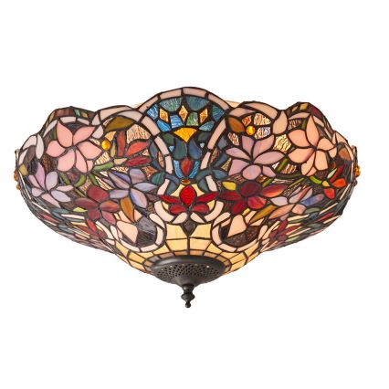 Endon 70709 - Candeeiro de tecto Tiffany SULLIVAN 2xE27/60W/230V Ø 40 cm