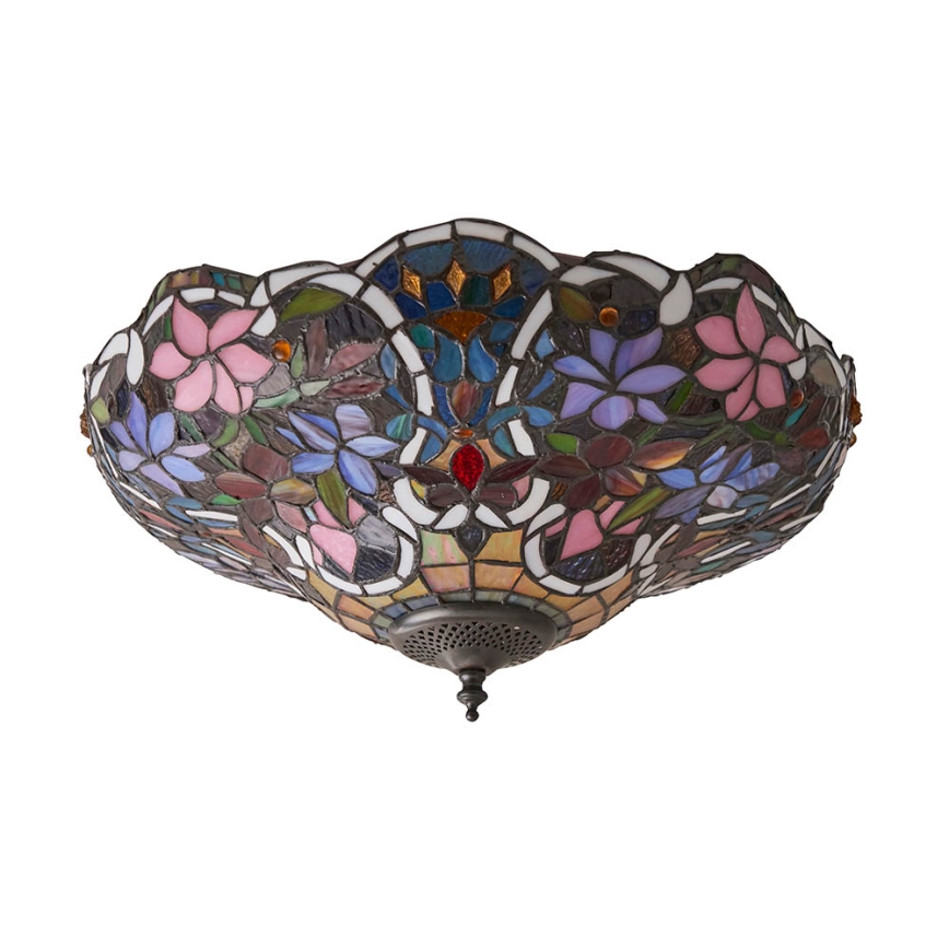 Endon 70709 - Candeeiro de tecto Tiffany SULLIVAN 2xE27/60W/230V Ø 40 cm