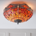 Endon 70721 - Candeeiro de teto Tiffany DRAGONFLY 2xE27/60W/230V, Ø 41 cm