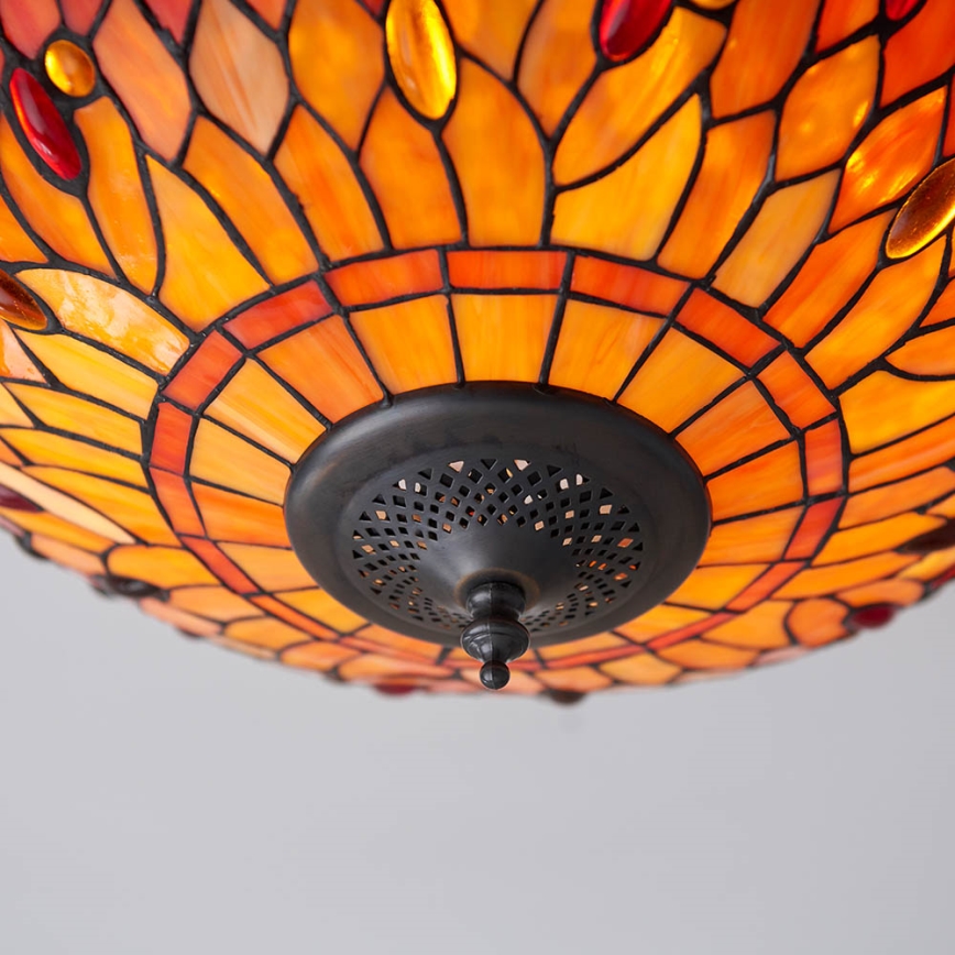 Endon 70721 - Candeeiro de teto Tiffany DRAGONFLY 2xE27/60W/230V, Ø 41 cm