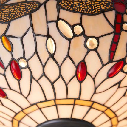 Endon 70723 - Candeeiro de teto Tiffany DRAGONFLY 2xE27/60W/230V Ø 41 cm