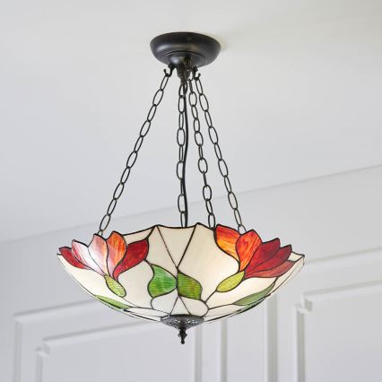 Endon 70946 - Lustre suspenso por corrente Tiffany BOTANICA 3xE27/60W/230V Ø 45 cm