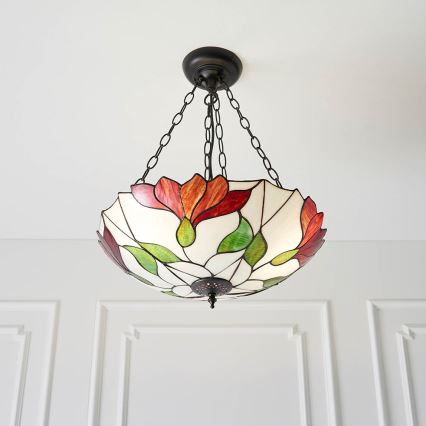 Endon 70946 - Lustre suspenso por corrente Tiffany BOTANICA 3xE27/60W/230V Ø 45 cm