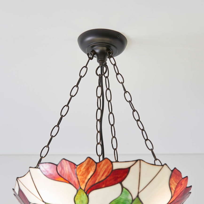 Endon 70946 - Lustre suspenso por corrente Tiffany BOTANICA 3xE27/60W/230V Ø 45 cm