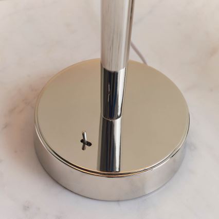 Endon 72175 - Lâmpada de mesa com porta USB SYON 1xE14/40W/230V cromo brilhante/bege