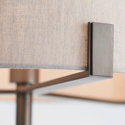 Endon 72634 - Candeeiro de chão HAYFIELD 1xE27/40W/230V castanho/cinzento