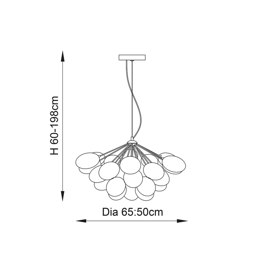 Endon 76450 - Lustre suspenso com cabo INFINITY 6xG9/28W/230V multicolorido
