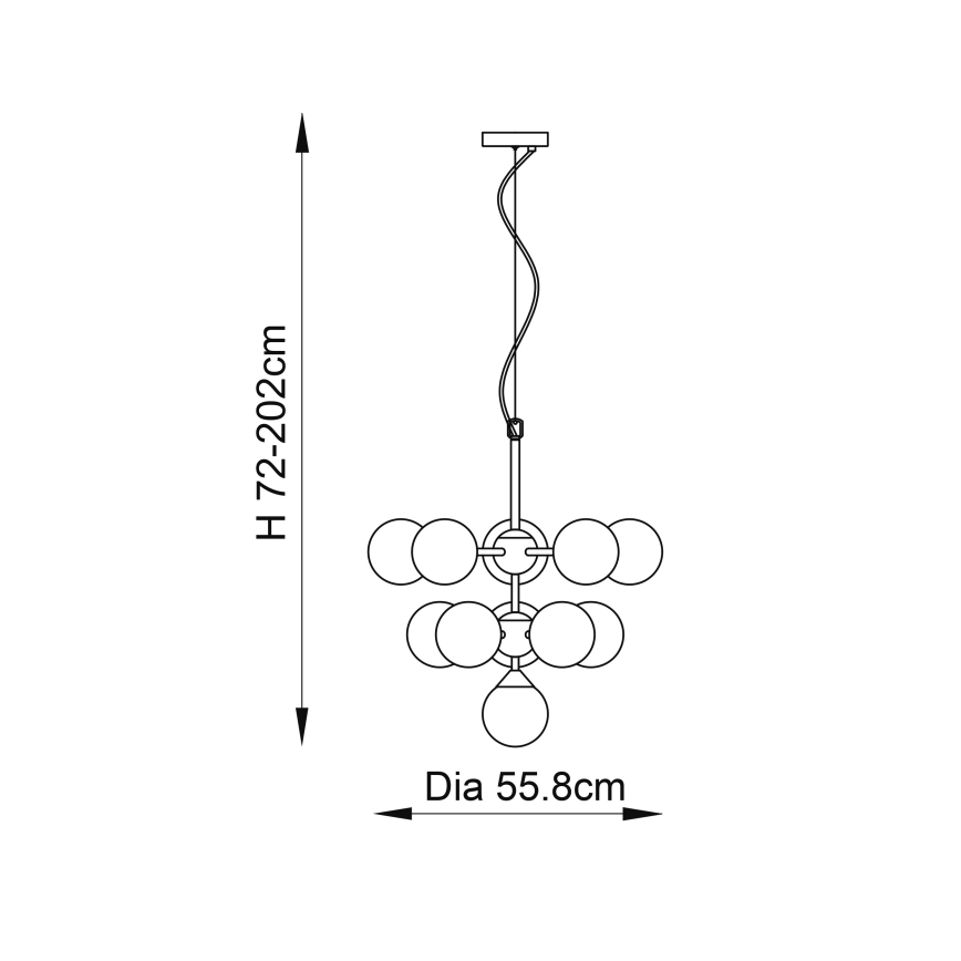Endon 76500 - Candeeiro suspenso OSCAR 11xG9/18W/230V latão