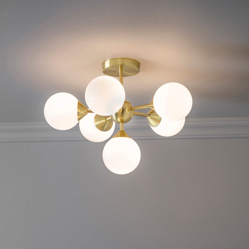 Endon 76501 - Lustre em haste OSCAR 6xG9/5W/230V dourado