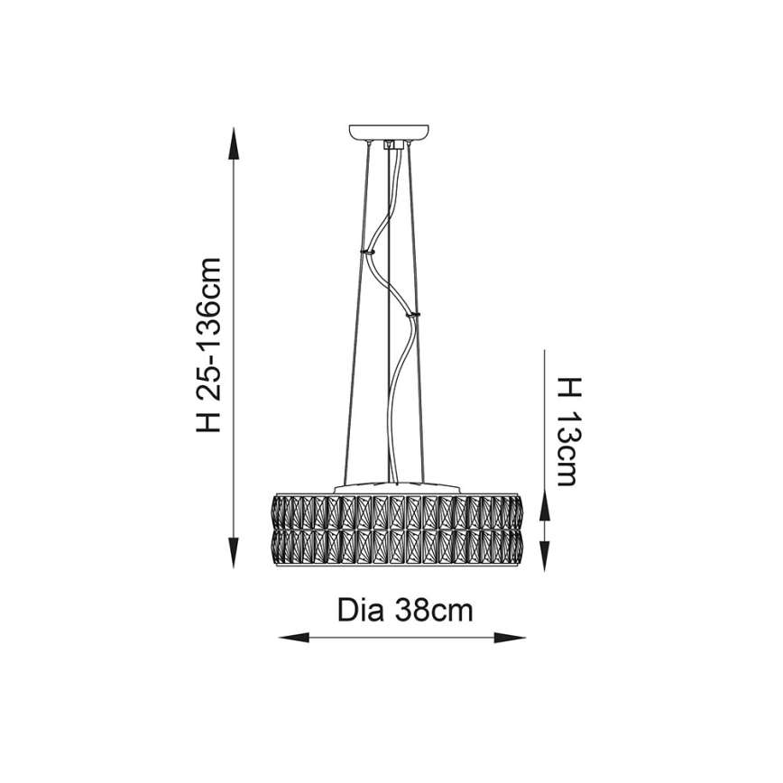 Endon 76513 - Lustre LED suspenso em cabo VERINA 5xLED/5W/230V cromo brilhante
