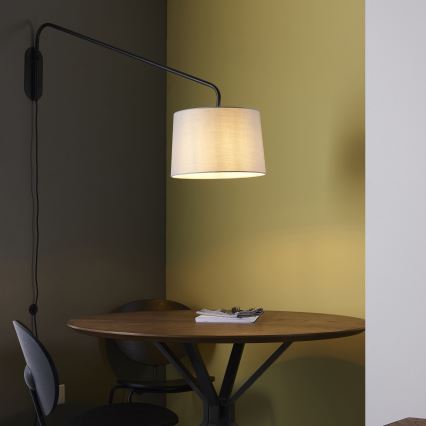 Endon 79380 - Aplique de parede CARLSON 1xE27/40W/230V cinzento/preto