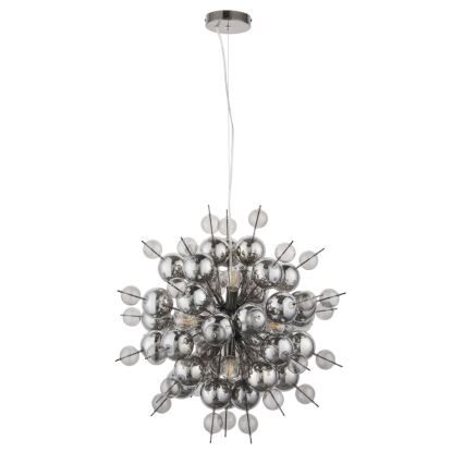 Endon 81583 - Lustre suspenso em cabo JOULES 9xE14/7W/230V cromado brilhante/fumê