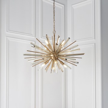 Endon 81935 - Lustre suspenso por corrente 8xE14/40W/230V dourado