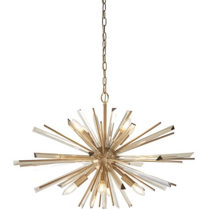 Endon 81935 - Lustre suspenso por corrente 8xE14/40W/230V dourado