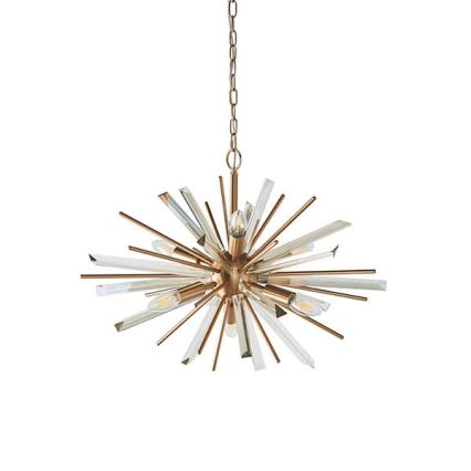 Endon 81936 - Lustre suspenso com corrente 6xE14/40W/230V dourado