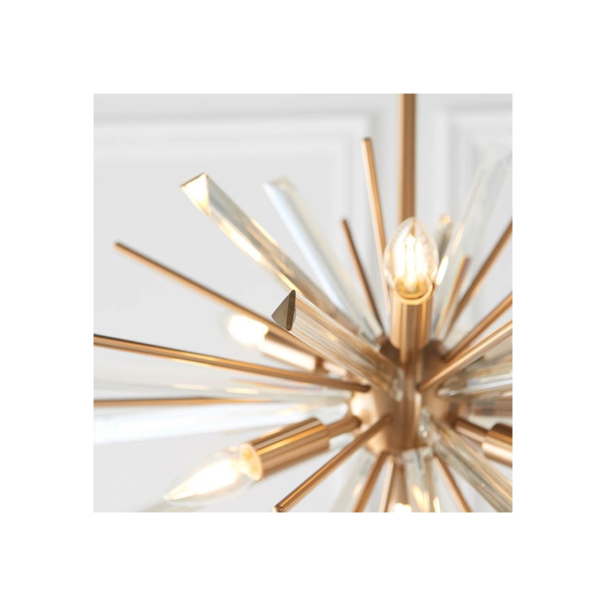 Endon 81936 - Lustre suspenso com corrente 6xE14/40W/230V dourado